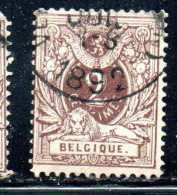 BELGIQUE BELGIE BELGIO BELGIUM 1869 1870 1988 NUMERAL LEON 2c USED OBLITERE' USATO - 1869-1888 Lion Couché