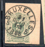 BELGIQUE BELGIE BELGIO BELGIUM 1884 1885 NUMERAL LEON 5c USED OBLITERE' USATO - 1869-1888 Lion Couché (Liegender Löwe)