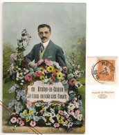 De Braine-le-Comte Je Vous Envoie Ces Fleurs 1913, TTB-CPA Vintage - Braine-le-Comte