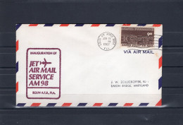 USA 1967 First Flight Cover Inauguration Jet Airmail Service AM98 Eglin AIr Foce Base AFB - Purple Ink - Event Covers