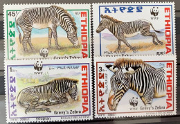 Ethiopia 2001, WWF - Grevy Zebra, MNH Stamps Set - Etiopia