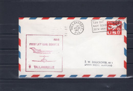 USA 1967 First Flight Cover First Jet Mail Service Tallahassee AM5 Embossed 8c - Event Covers