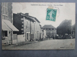 CPA 79 Les Deux Sèvres PAMPROUX - ( Côté Est) Vers La Mothe Saint Heray  Place Des Tilleuls , Vache  écrite 1910 - La Mothe Saint Heray