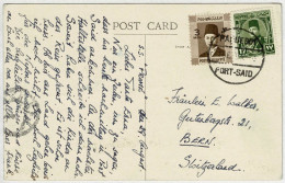 Aegypten / Postes Egypte, Ansichtskarte Henderson Line S.S. Prome Paquebot Port-Said - Bern (Schweiz), Dampfer / Steamer - Storia Postale