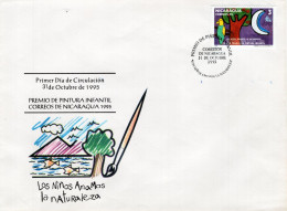 Nicaragua - 1995 - Children Art - FDC (first Day Cover) - Nicaragua