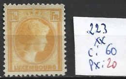 LUXEMBOURG 223 ** Côte 60 € - 1926-39 Charlotte De Profil à Droite