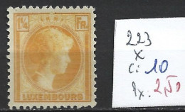 LUXEMBOURG 223 * Côte 10 € - 1926-39 Charlotte De Profil à Droite