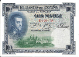 ESPAGNE 100 PESETAS 1925 AUNC P 69 - Andere & Zonder Classificatie