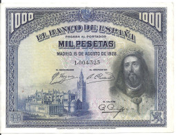 ESPAGNE 1000 PESETAS 1928 VF+ P 78 - 1000 Pesetas