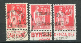 26222 FRANCE N°283° (175, 224, 225 N°Maury) Art Vivant, Byrrh, C.C.P  Type I Et III  1932 TB - Gebraucht