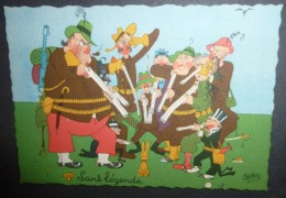 Carte Postale - Illustration A. Dubout (1958) Les Editions Du Moulin (chasseurs - Lapin) - Dubout