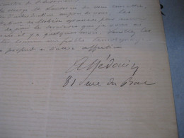 ALEXANDRE HEDOUIN Autographe Signé 1884 PEINTRE GRAVEUR à TIRARD - Painters & Sculptors