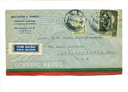 PORTUGAL - Affr. Sur Lettre Par Avion Pour Les U.S.A. - Lettres & Documents