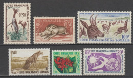 COTE DES SOMALIS - 1958 - ANNEE COMPLETE Avec POSTE AERIENNE YVERT N°287/291 + A26 ** MNH - COTE = 27 EUR. - - Neufs