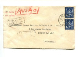 PORTUGAL - Affr. Sur Lettre Par Avion Pour L'Angleterre - - Cartas & Documentos