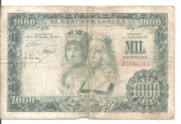 ESPAGNE 1000 PESETAS 1957 VG+ P 149 - 1000 Pesetas