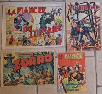 RECITS COMPLETS Lot De 4RC Supplément De ZORRO N°23 1949 YOUMBO N°49  BELLES AVENTURES Giffey 1946 PECOS BILL N°33 1952 - Bücherpakete