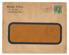 Enveloppe Brief 1915 Wirion Freres Luxembourg Gare 12 1/2 Cents Auslandstelle Trier Frei Gegeben Censure - 1914-24 Marie-Adélaida