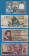 LOT BILLETS 4 BANKNOTES: PAKISTAN - BRASIL - BELGIQUE - CAMBODIA - Lots & Kiloware - Banknotes