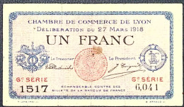 FRANCE * 50 Centimes * Chambre De Commerce De Lyon *  27/03/1918 * Etat/Grade TB/F - Bonds & Basic Needs