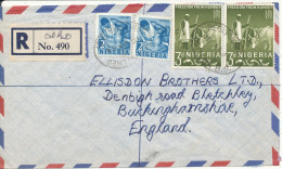 Nigeria Registered Air Mail Cover Sent To England 18-4-1963 - Nigeria (1961-...)