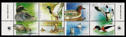 1989 Israel 1131-1134strip+Tab Birds - Ducks 8,00 € - Patos