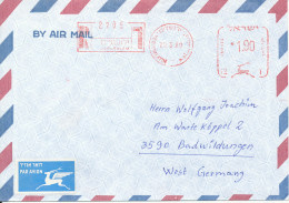 Israel Registered Air Mail Cover With Meter Cancel Sent To Germany Jerusalem 20-3-1989 - Poste Aérienne