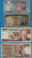 LOT BILLETS 4 BANKNOTES: GREECE - TURKEY - PORTUGAL - SRI LANKA - Alla Rinfusa - Banconote