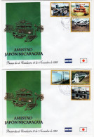 Nicaragua - 1999 - Japan-Nicaragua Friendship - Set Of 2 FDCs (first Day Covers) - Nicaragua