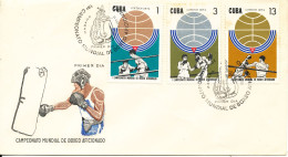 Cuba FDC 24-8-1974 Boxing Set Of 3 With Cachet - Boxen