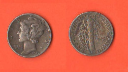 America Dime 1940 USA 10 Cents Mercury America XXX - 1916-1945: Mercury (kwik)