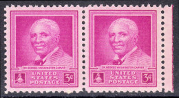 !a! USA Sc# 0953 MNH Horiz.PAIR W/ Right Margin - George Washington Carver - Nuevos