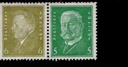 Deutsches Reich W 28 Hindenburg  MLH Falz * Mint - Carnets & Se-tenant