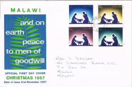 53956. Carta F.D.C. MZUZU (Malawi) 1967. NAVIDAD. Christmas - Malawi (1964-...)
