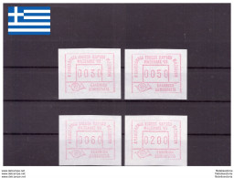 Grèce 1988 - MNH ** - Timbres Automatiques - Michel Nr. A8 X 4 (gre785) - Marcofilia - EMA ( Maquina De Huellas A Franquear)