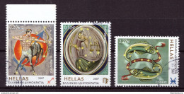 Grèce 2007 - Oblitéré - Signes Du Zodiaque - Michel Nr. 2427 2429 2433 (gre920) - Gebruikt