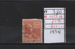 PRIX FIXE Obl  380 YT 422A MIC 815 SCO 811 GIB J. Tyler 1938 Etats Unis 58/02 - Used Stamps