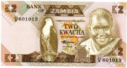 Aigle Eagle Zambie Zambia Billet Banque 2 Kwacha Bank-note Banknote Aigle - Zambie