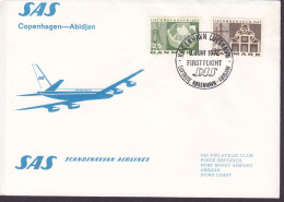 Denmark SAS First Flight COPENHAGEN-ABIDJAN 1972 Cover Brief Lettre ABIDJAN AVIATION Cote D'Ivoire (Arr.) (Cz. Slania) - Aéreo