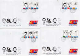 Nicaragua - 1996 - Greatest Writers Of 20th Century - Set Of 4 FDCs (first Day Covers) - Nicaragua