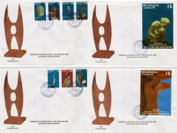 Nicaragua - 1995 - Sculpture Of Nicaragua - Set Of 4 FDCs (first Day Covers) - Nicaragua