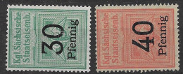 Saxony Mint No Gum 2 Train Stamps - Sachsen