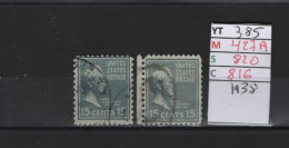 PRIX FIXE Obl  382 YT 424A MIC  817 SCO 813 GIB Zachary Taylor 1938  Etats Unis 58/03 2Teintes - Gebraucht