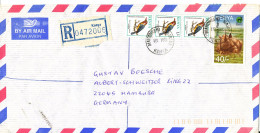 Kenya Registered Air Mail Cover Sent To Germany 18-3-1997 With More Stamps Incl. BIRD Stamps - Kenia (1963-...)