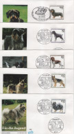 Germany Deutschland 1995 FDC X5 Fur Die Jugend, Dog Dogs Hund Hunde, Canceled In Berlin - 1991-2000