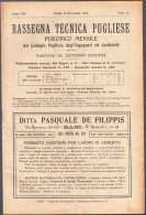 RIVISTA DEL 1915 - RASSEGNA TECNICA PUGLIESE - FERROVIA BARI GRUMO ATENA - PUBBL. OFFICINE DI SAVIGLIANO (STAMP330) - Textos Científicos