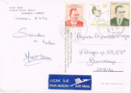 53964. Postal Aerea KARAKOY (Turquia) 1972. Vista Gran Bazar De ISTAMBUL - Covers & Documents