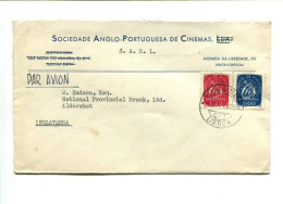 PORTUGAL - Affranchissement Sur Lettre Par Avion - En Tête Cinéma - Cartas & Documentos