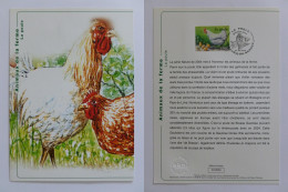 POULE - POUSSIN - Animaux De La Ferme - Document Philatélique Avec Timbre Et Cachet 1er Jour Bourg En Bresse - Ferme