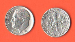 America Dime 1957 USA 10 Cents Roosevelt  America XXX - 1946-...: Roosevelt